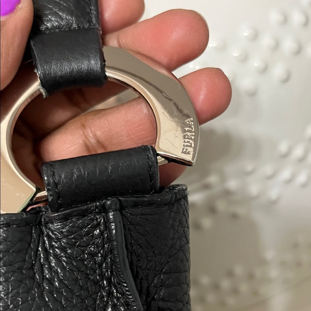 Furla Black Pebbled Leather Hobo Bag - Picture 3 of 12